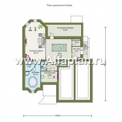 Проекты домов Альфаплан - «Эвридика»- красивый загородный дом с гаражом и цокольным этажом - превью плана проекта №1