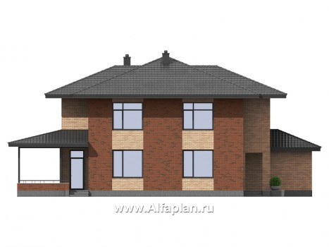 Проекты домов Альфаплан - Двухэтажный комфортный загородный дом - превью фасада №4