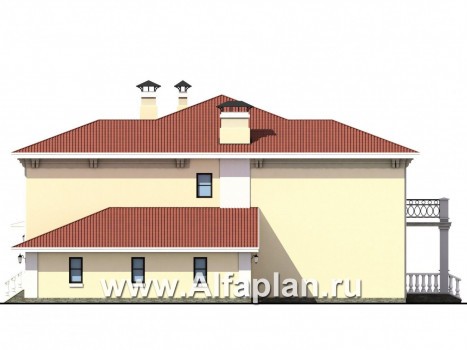 Проекты домов Альфаплан - «Беатрис»- двухэтажный коттедж с гаражом и террасой - превью фасада №2