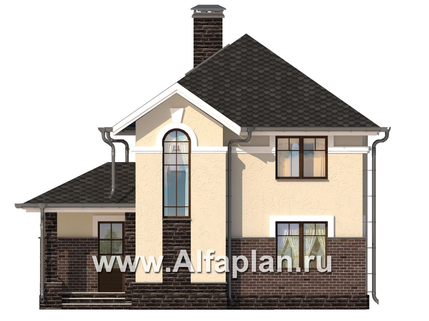 Проекты домов Альфаплан - Компактный дом для маленького участка - изображение фасада №2