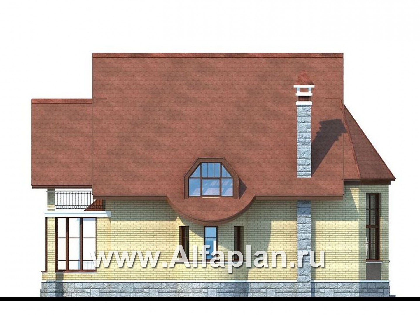 Проекты домов Альфаплан - «Консул» - изящный дом для солидных людей - изображение фасада №3