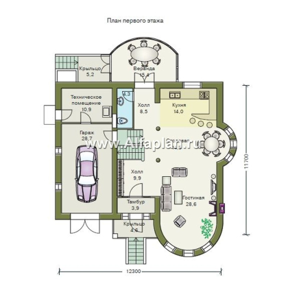 Проекты домов Альфаплан - «5-ая глава» - современный ом в стиле замка для романтиков - превью плана проекта №1