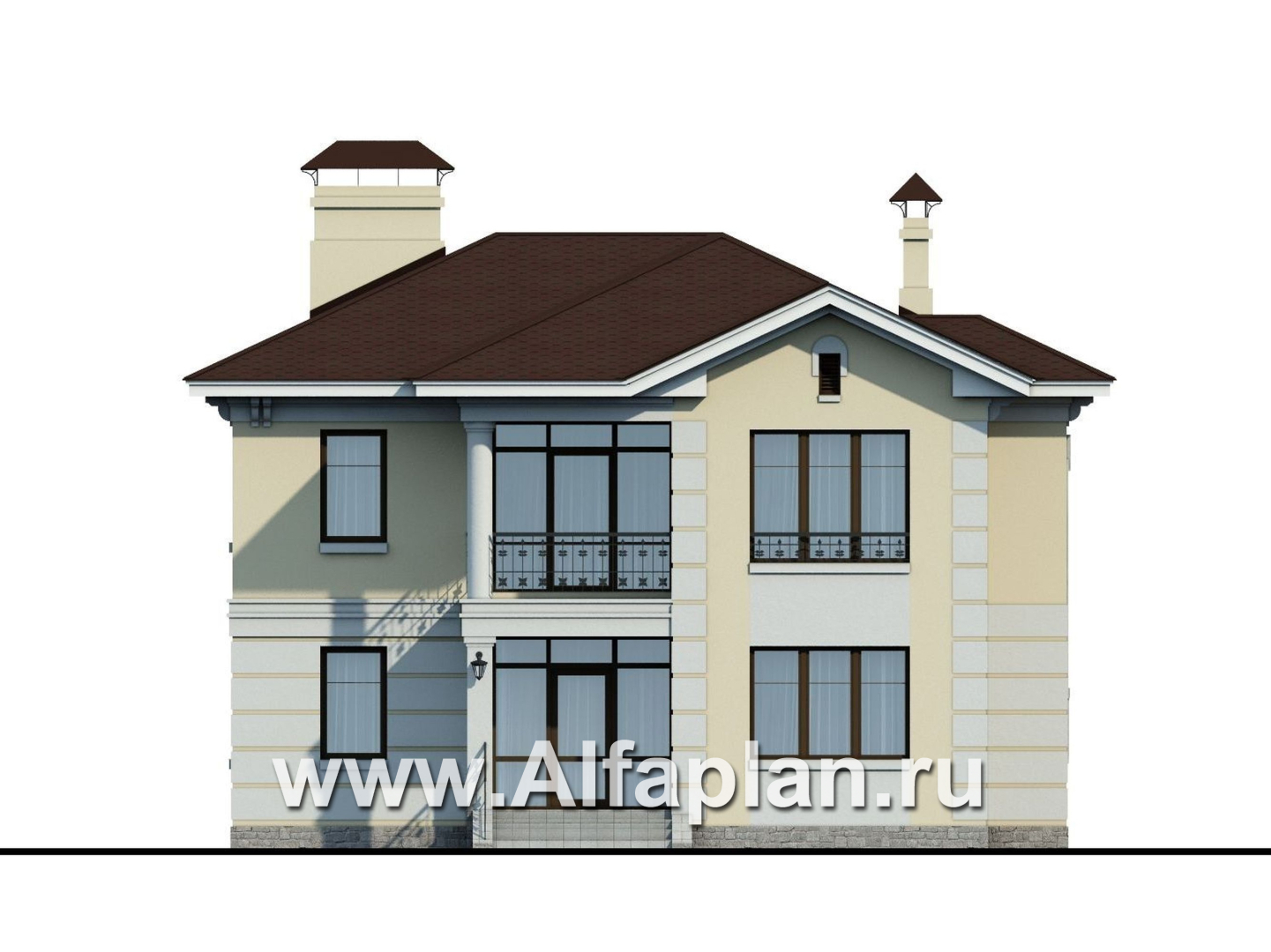 Проекты домов Альфаплан - «Репутация» - дом в английском стиле с комфортной планировкой - изображение фасада №1