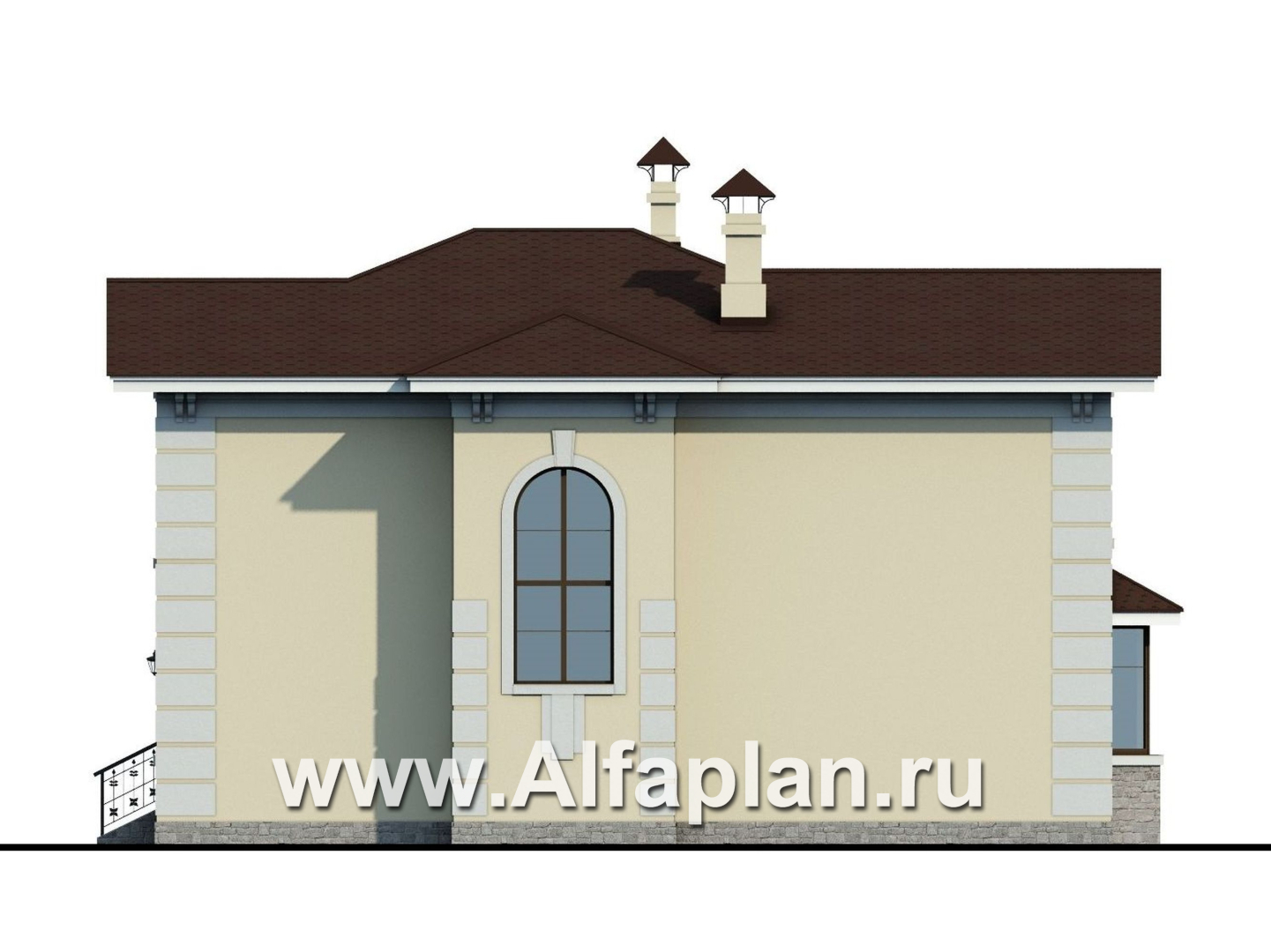 Проекты домов Альфаплан - «Репутация» - дом в английском стиле с комфортной планировкой - изображение фасада №2
