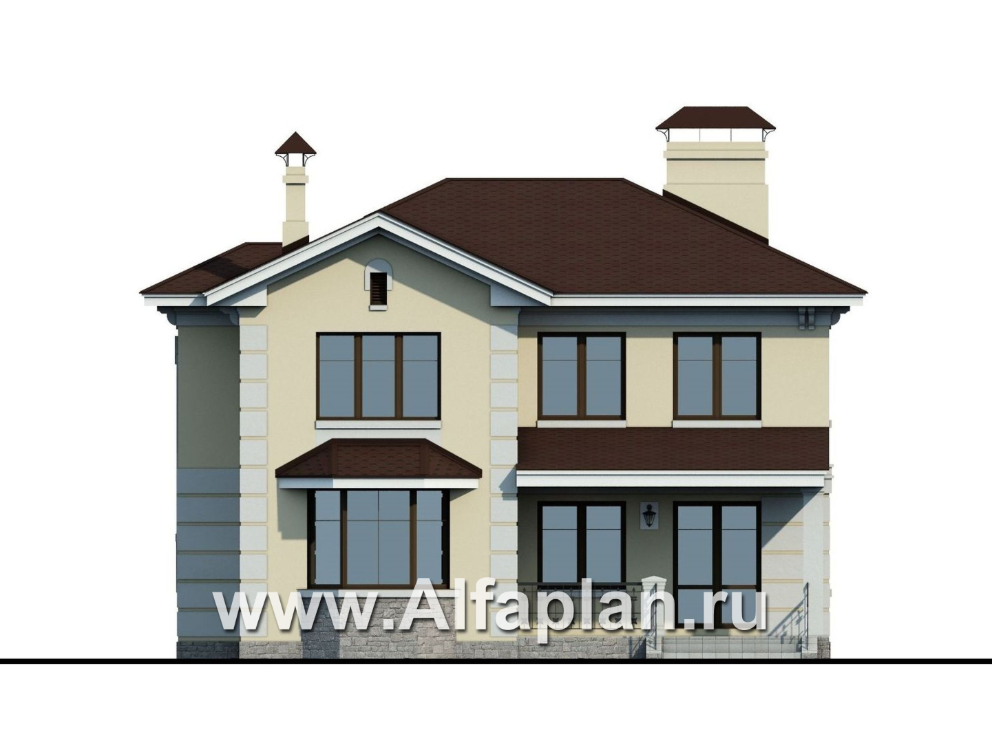 Проекты домов Альфаплан - «Репутация» - дом в английском стиле с комфортной планировкой - изображение фасада №4