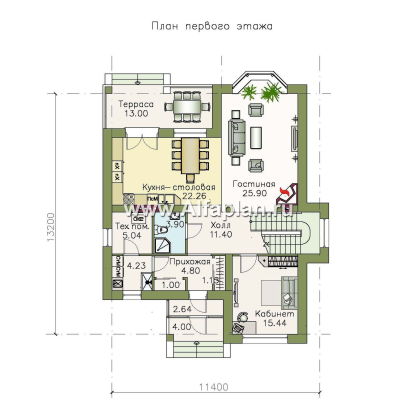 Проекты домов Альфаплан - «Репутация» - дом в английском стиле с комфортной планировкой - превью плана проекта №1
