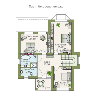 Проекты домов Альфаплан - «Репутация» - дом в английском стиле с комфортной планировкой - превью плана проекта №2