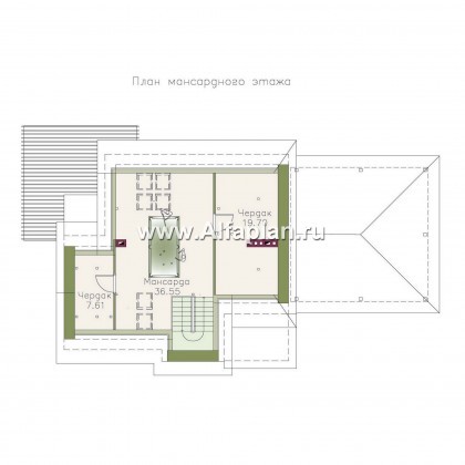 Проекты домов Альфаплан - «Дипломат Плюс» - дом с бильярдной и гаражом-навесом - превью плана проекта №3