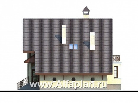 Проекты домов Альфаплан - «Оптимус» - оптимальный коттедж с двускатной кровлей - превью фасада №2