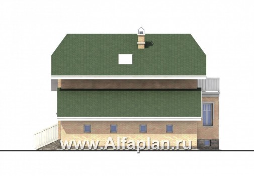 Проекты домов Альфаплан - «Стиль»  - экономичный коттедж с подвалом - превью фасада №2