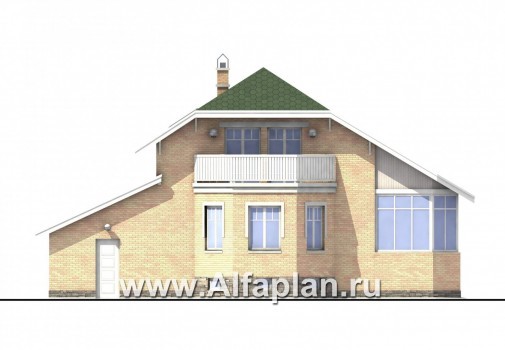 Проекты домов Альфаплан - «Стиль»  - экономичный коттедж с подвалом - превью фасада №4
