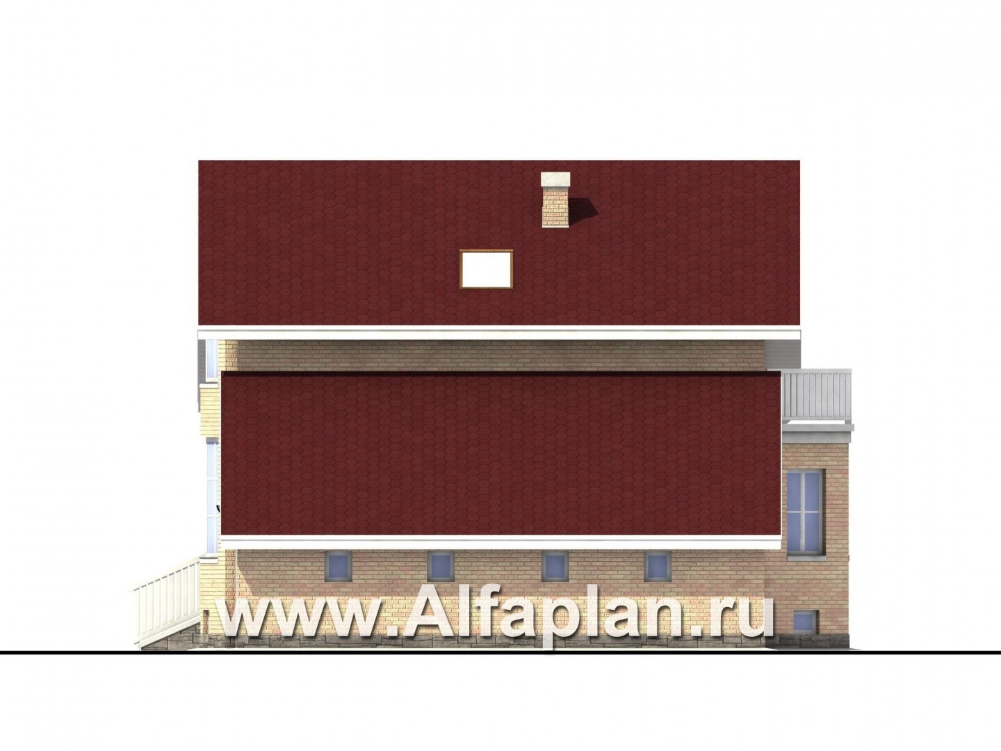 Проекты домов Альфаплан - «Конформ»  - загородный дом с гаражом и верандой - изображение фасада №2