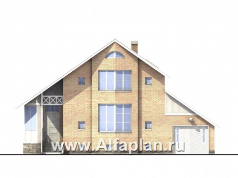 Проекты домов Альфаплан - «Конформ»  - загородный дом с гаражом и верандой - превью фасада №1