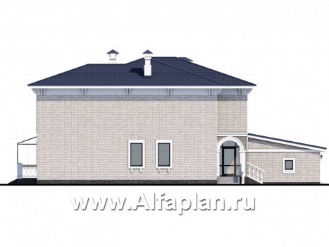 Проекты домов Альфаплан - «Меньшиков» - респектабельный особняк с гаражом - превью фасада №3