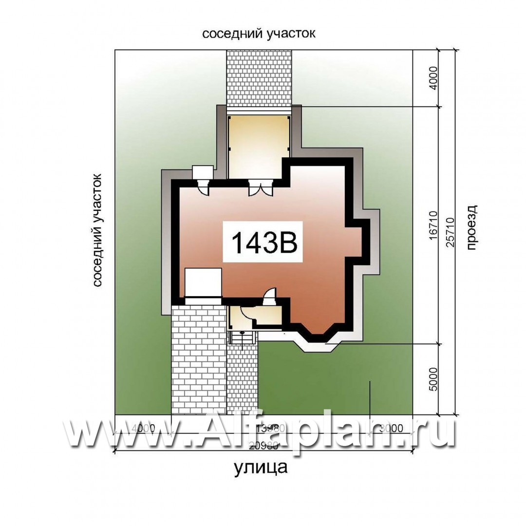 Проекты домов Альфаплан - «Примавера» - компактный коттедж c теплым гаражом - дополнительное изображение №3
