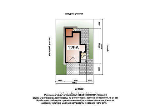 «Эврика» - проект трехэтажного дома из газобетона, с гаражом в цоколе, для узкого участка - превью дополнительного изображения №9
