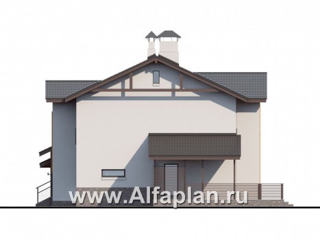 Проекты домов Альфаплан - «Скандинавия» - современный коттедж с удобной планировкой - превью фасада №2