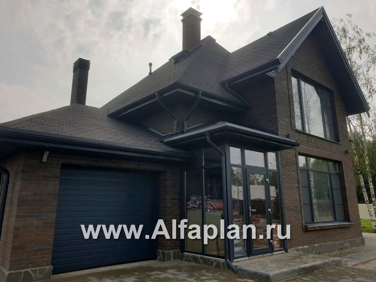 Проекты домов Альфаплан - «Альтаир» - современный мансардный дом с гаражом - дополнительное изображение №4
