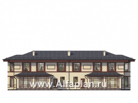Проекты домов Альфаплан - Дом на две семьи - превью фасада №3