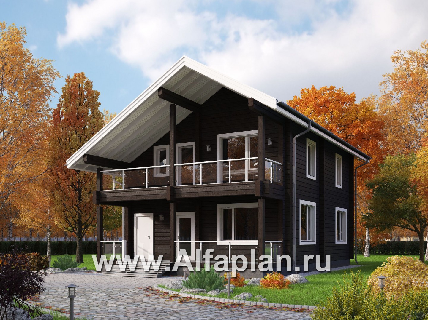 Проекты домов Альфаплан - Удобный дом-дача для загородного отдыха - основное изображение