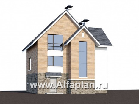Проекты домов Альфаплан - «Сапфир» - трехэтажный дом с большим гаражом для маленького участка - превью дополнительного изображения №1