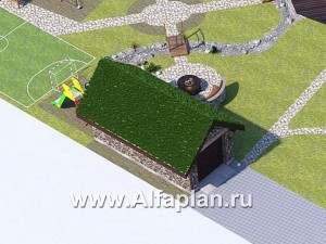 Проекты домов Альфаплан - Хозяйственный блок для хранения садовой техники и инвентаря - превью основного изображения