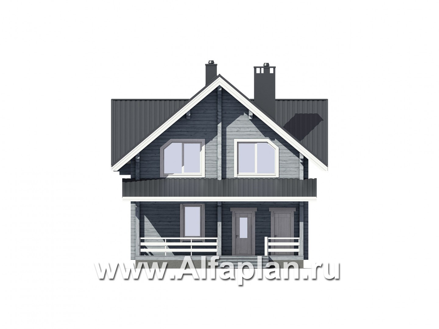 Проекты домов Альфаплан - Небольшой удобный загородный дом - изображение фасада №4