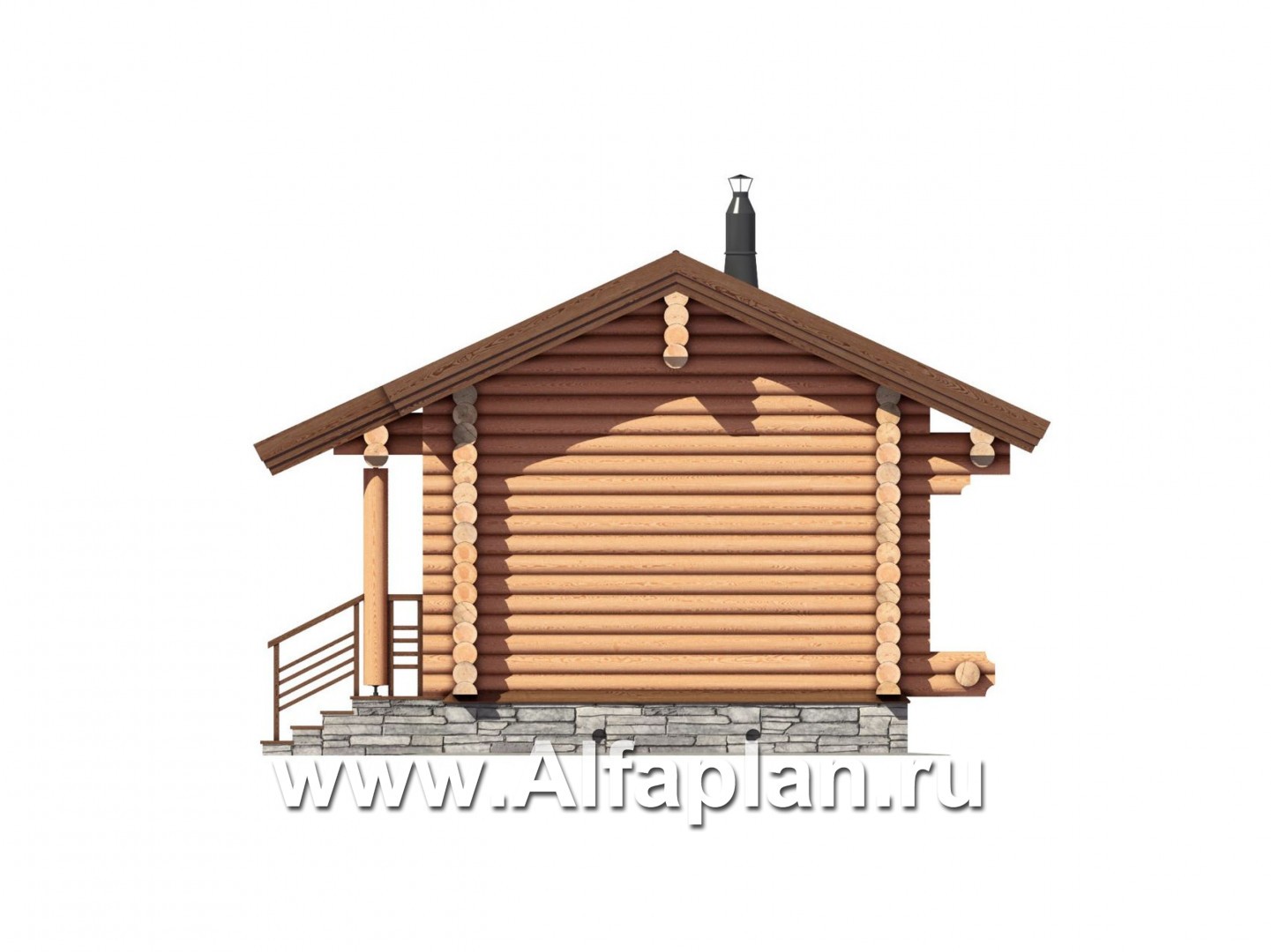 Проекты домов Альфаплан - Дом для отдыха с бильярдной - изображение фасада №3