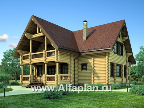 Проекты домов Альфаплан - Деревянный дом с верандой - превью дополнительного изображения №1