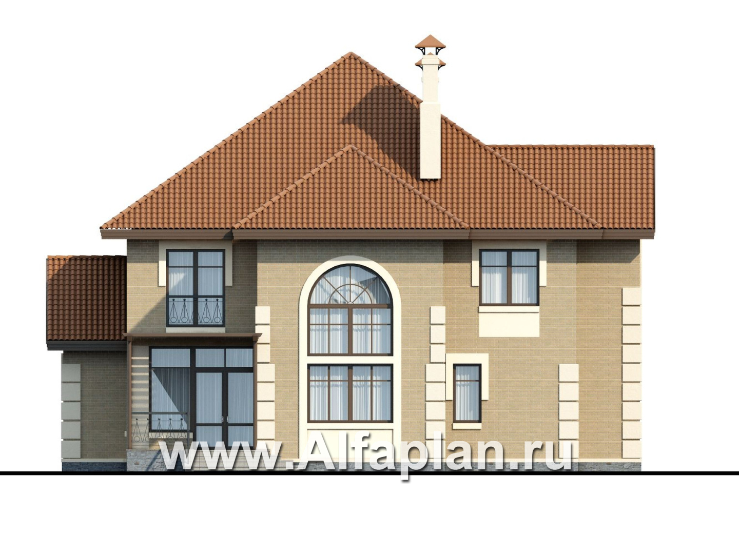 Проекты домов Альфаплан - «Воронцов»- коттедж с комфортной планировкой - изображение фасада №4