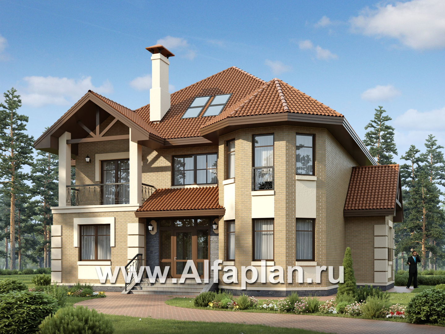 Проекты домов Альфаплан - «Воронцов»- коттедж с комфортной планировкой - дополнительное изображение №1