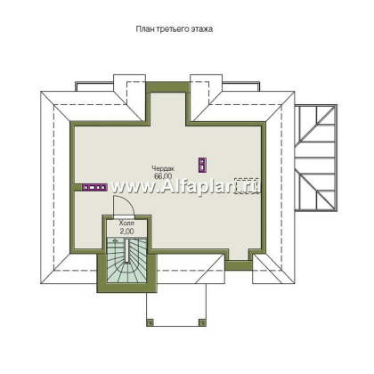 Проекты домов Альфаплан - «Разумовский» - элегантный загородный дом - превью плана проекта №3