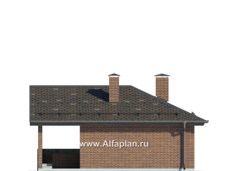 Проекты домов Альфаплан - Уютная комфортабельная баня - превью фасада №4