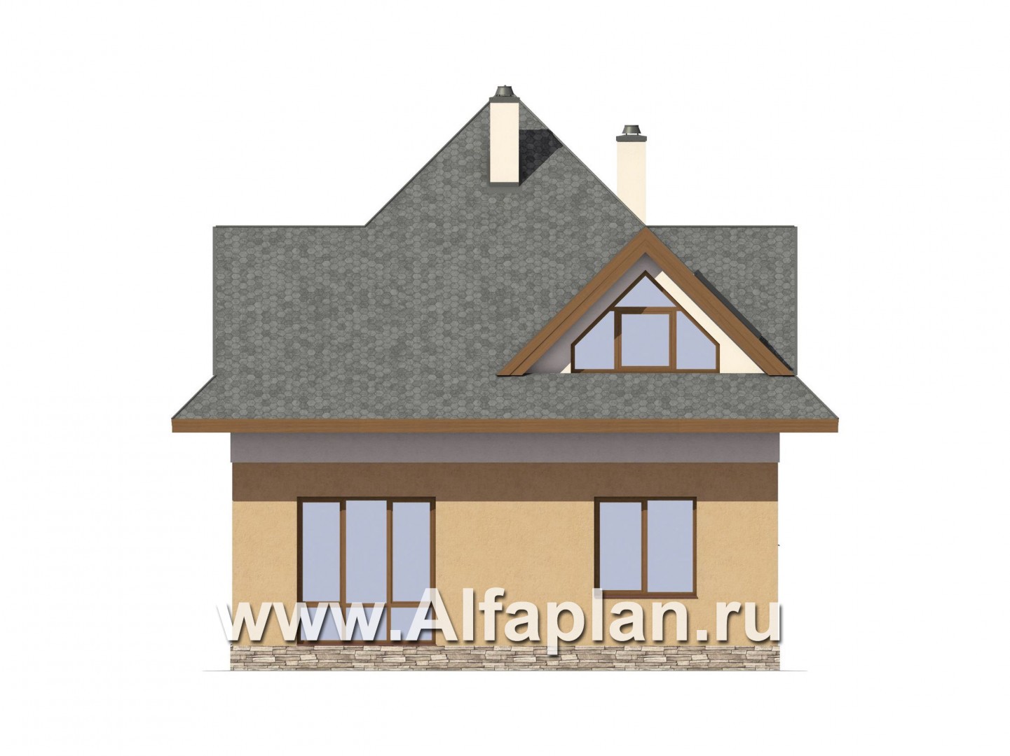 Проекты домов Альфаплан - Экономичный дом с компактным планом - изображение фасада №2