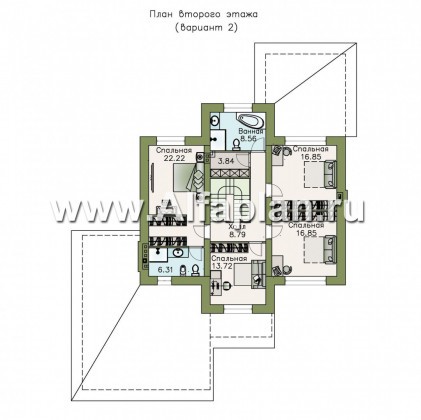 Проекты домов Альфаплан - «Семь ветров» - двухэтажный  комфортабельный коттедж с большим гаражом. - превью плана проекта №3
