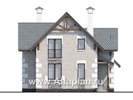 Проекты домов Альфаплан - «Малая Родина» - компактный и комфортный загородный дом - превью фасада №4