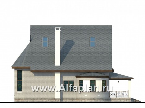 Проекты домов Альфаплан - «Пенаты» - дом с богатой живописной архитектурой - превью фасада №2