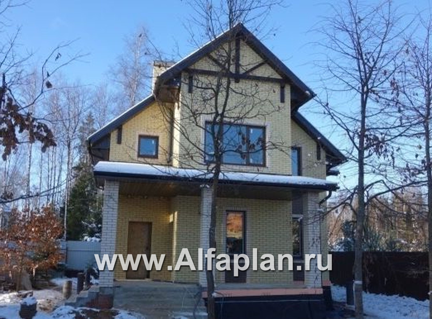 Проекты домов Альфаплан - «Белая ночь»- дом с компактным и комфортным планом - основное изображение
