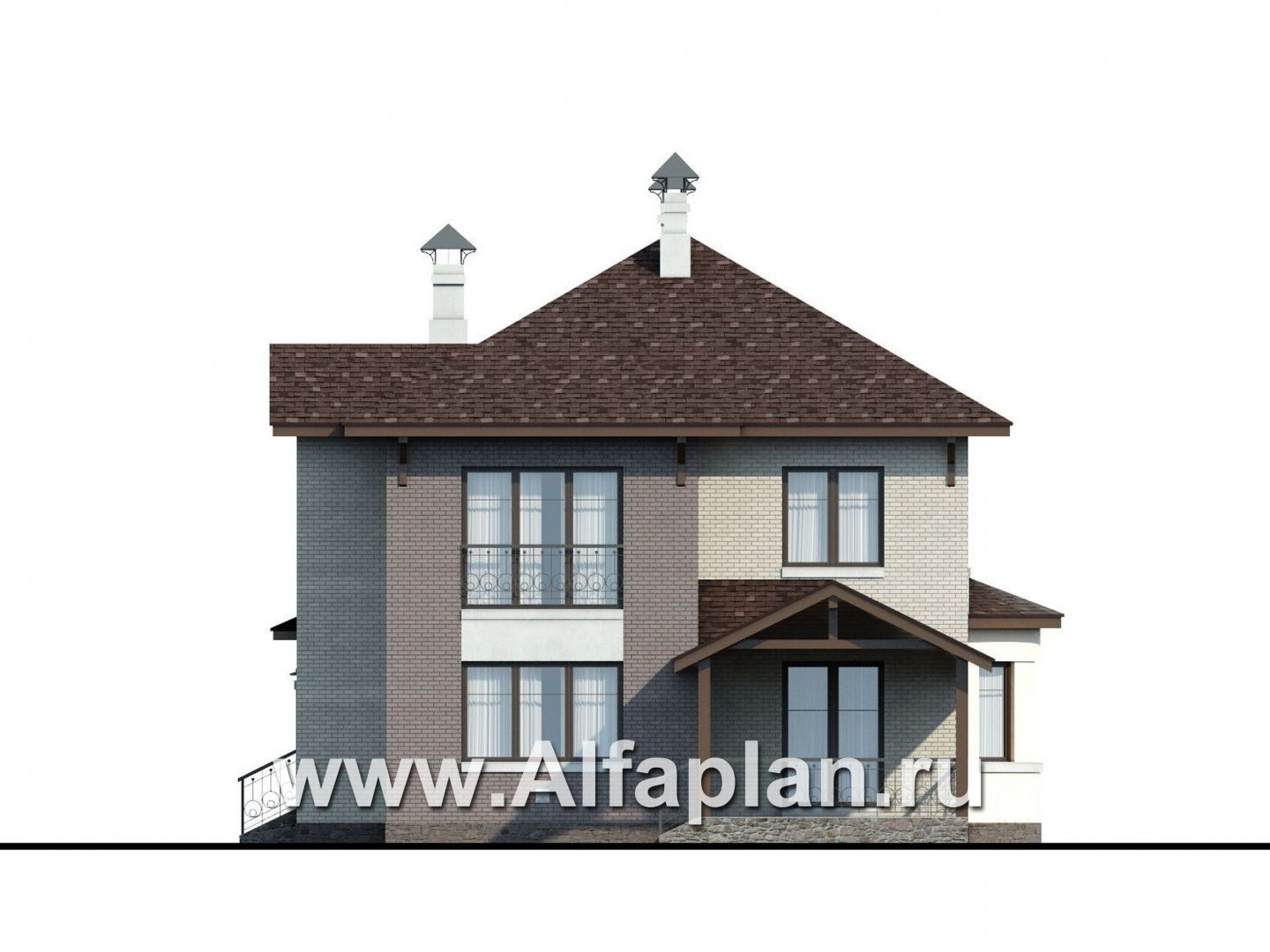 Проекты домов Альфаплан - «Эллада» - красивый и компактный особняк - изображение фасада №4