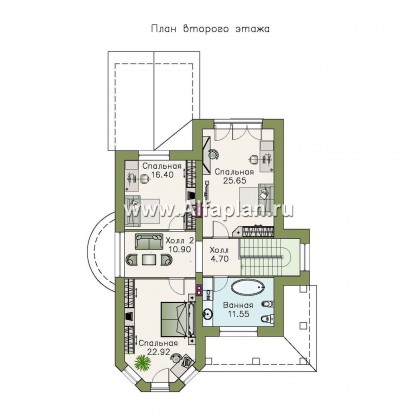 Проекты домов Альфаплан - «Эллада» - красивый и компактный особняк - превью плана проекта №2