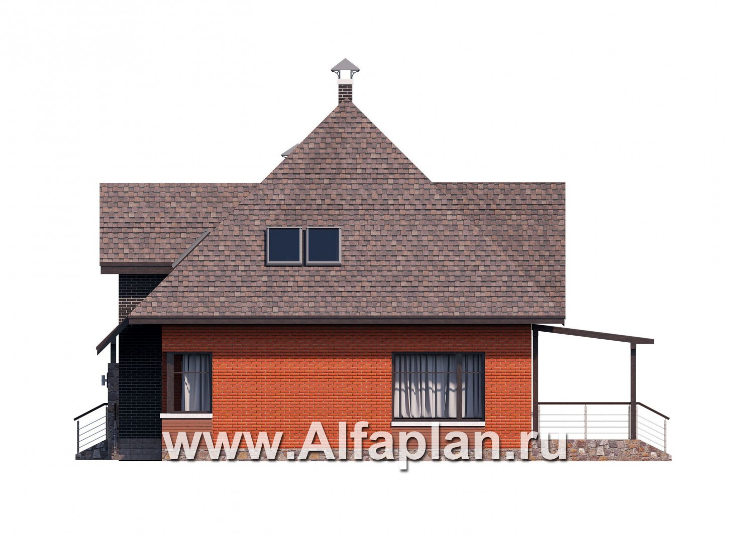 Проекты домов Альфаплан - «Орион» - эффектный современный дом - изображение фасада №2