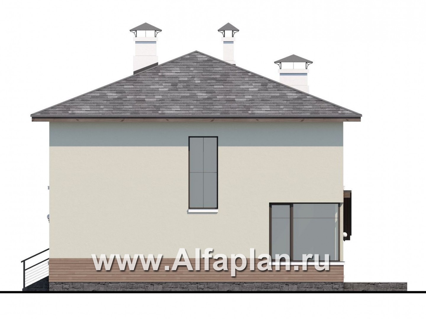 Проекты домов Альфаплан - «Эволюция» - удобный современный коттедж - изображение фасада №2