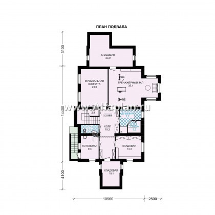 Проекты домов Альфаплан - Особняк бизнес класса с цокольным этажом и мансардой - превью плана проекта №1