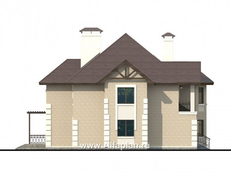 Проекты домов Альфаплан - «Воронцов»- респектабельный коттедж с комфортной планировкой - превью фасада №3