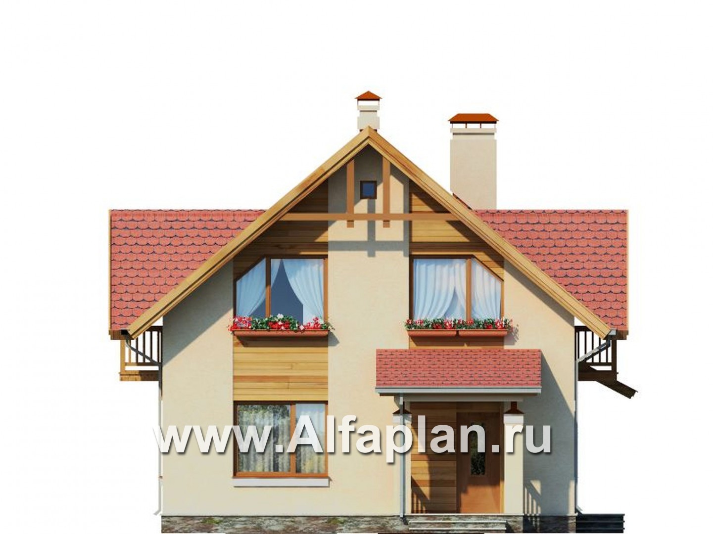 Проекты домов Альфаплан - Экономичный дом для маленького участка - изображение фасада №1