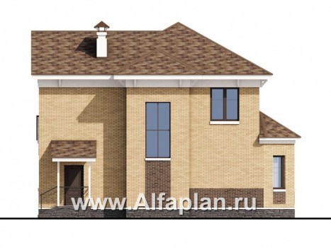 Проекты домов Альфаплан - «Классика»- двухэтажный особняк с эркером - превью фасада №4