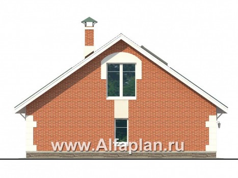 Проекты домов Альфаплан - Гараж со студией в мансарде - превью фасада №4