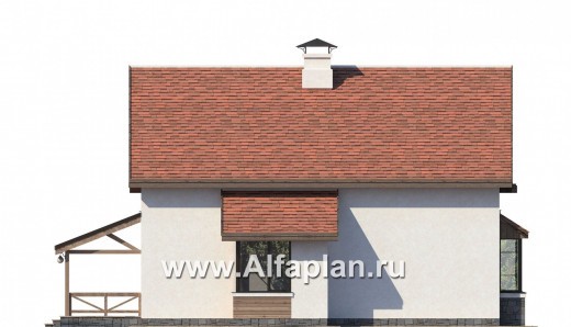 Проекты домов Альфаплан - «Футура» - коттедж для современной семьи с двумя детьми - превью фасада №3