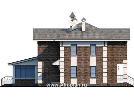 «Вернисаж» - красивый проект двухэтажного дома, с просторной террасой, со второй гостиной на 2 эт - превью фасада дома