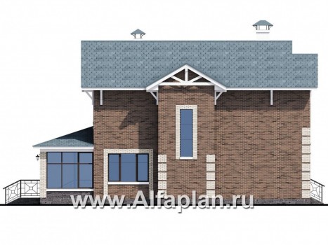Проекты домов Альфаплан - «Традиция» - классический комфортабельный коттедж - превью фасада №3